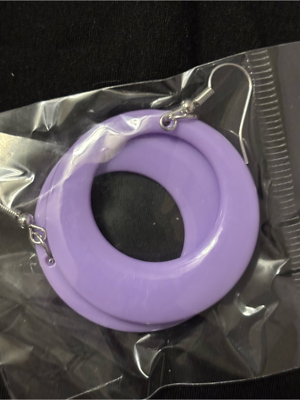 Light Purple Hoop Drop Earrings